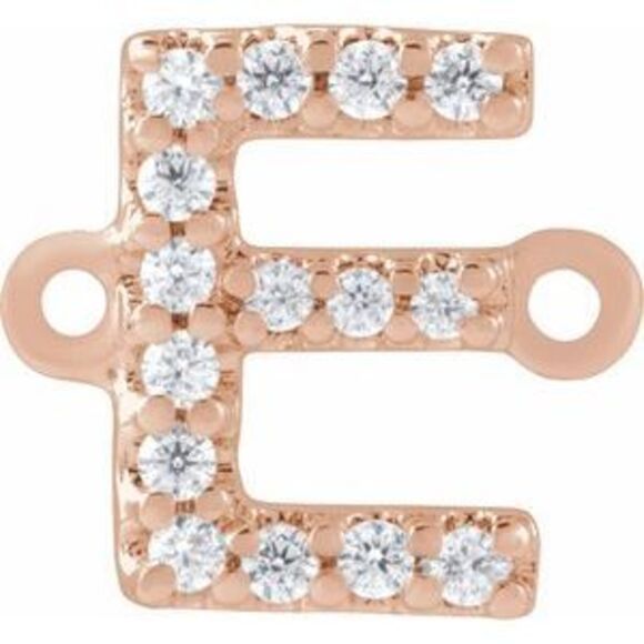 Kazi Luxury 14K Rose .06 CTW Natural Diamond Initial E Link